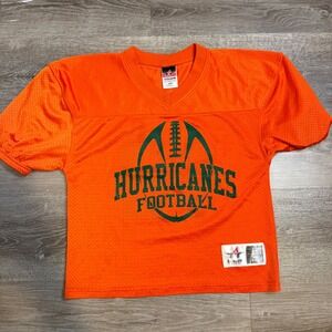Alleson Athletic Miami Hurricanes Football Jersey Youth S 
/M Orange Green 42